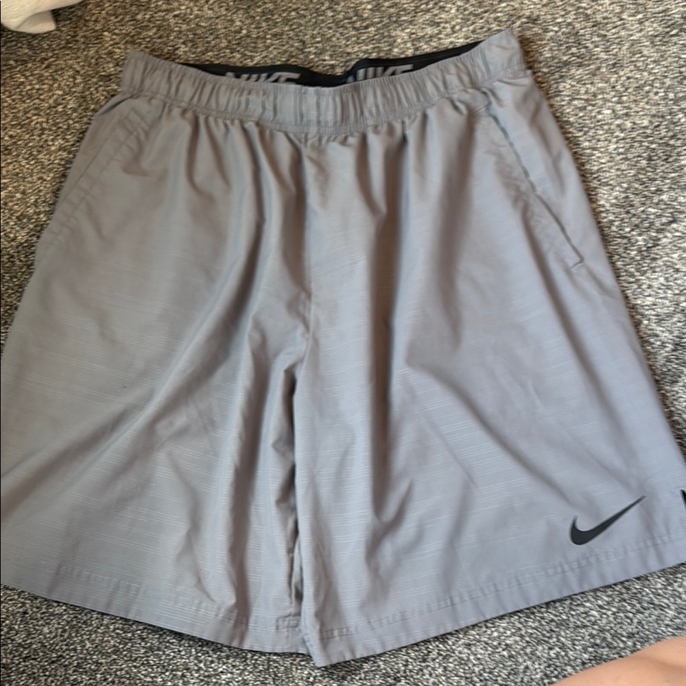 Nike Gray Athletic Shorts with Moisture-Wicking Fabric